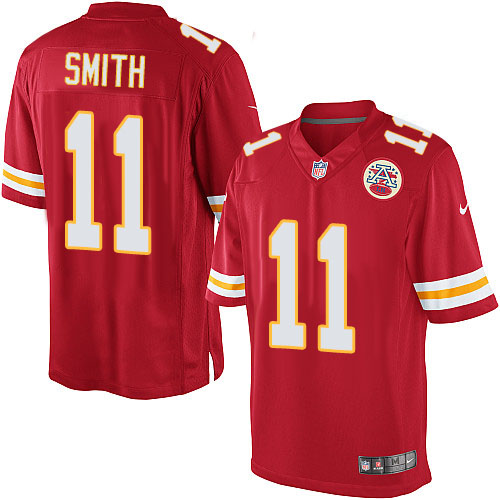 Men's Limited Alex Smith Nike Jersey Red Home - #11 NFL Kansas City Chiefs